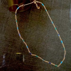 Gorjana Gold and Blue Necklace